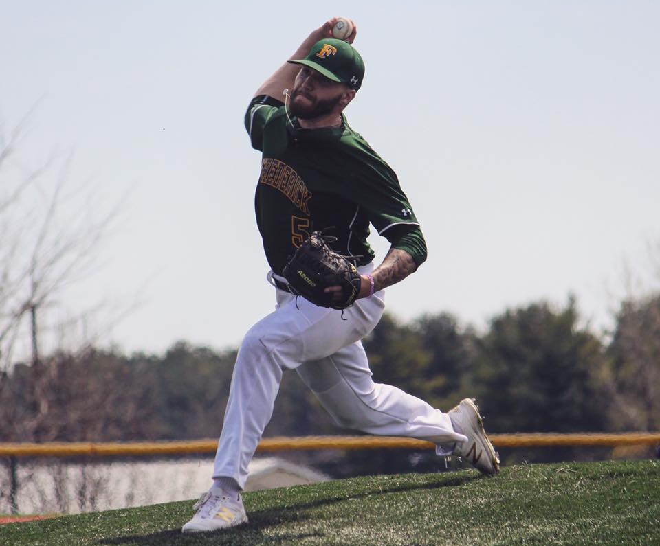 FCC starting pitcher Brian Rourke improves to 5-1 on the season helping the Cougars sweep the Cardinals on Sunday afternoon.